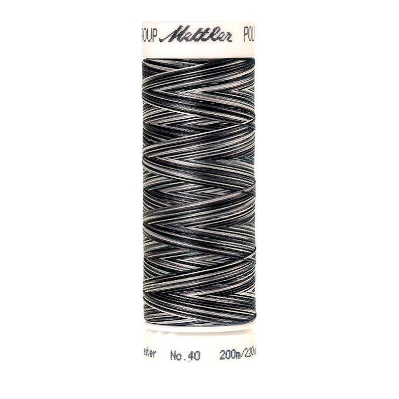 Poly Sheen Multi 40, #9979 SALT AND PEPPER Trilobal Polyester Thread 200m
