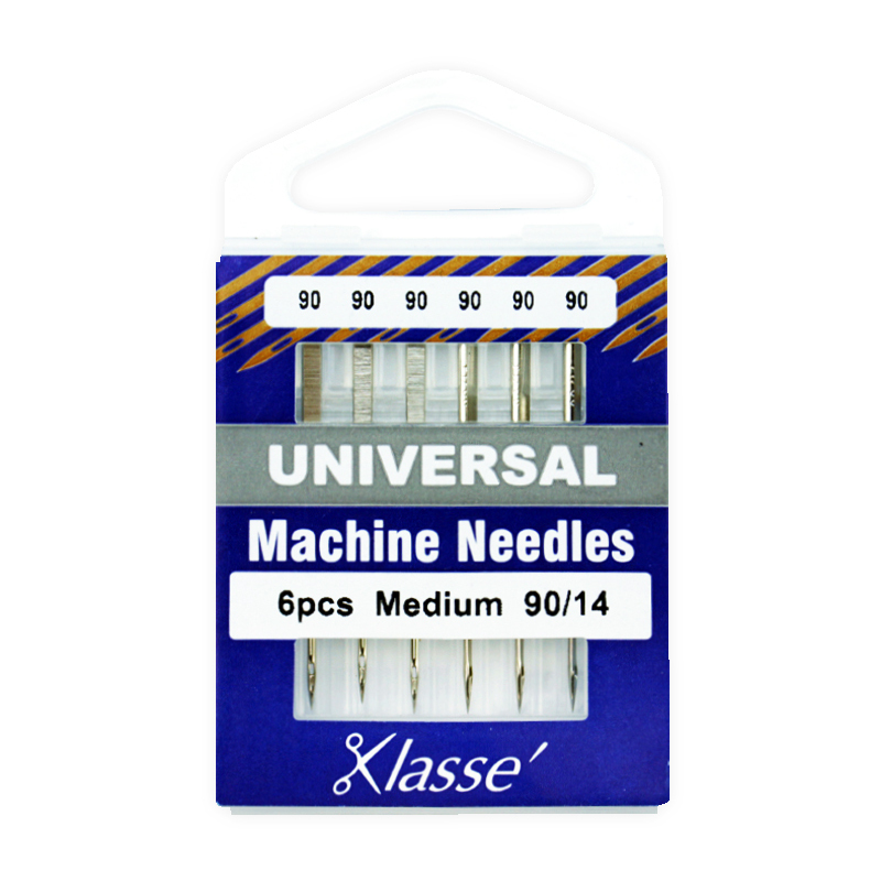 Klasse Sewing Machine Needles, UNIVERSAL Size 90/14, Pack of 6 Needles