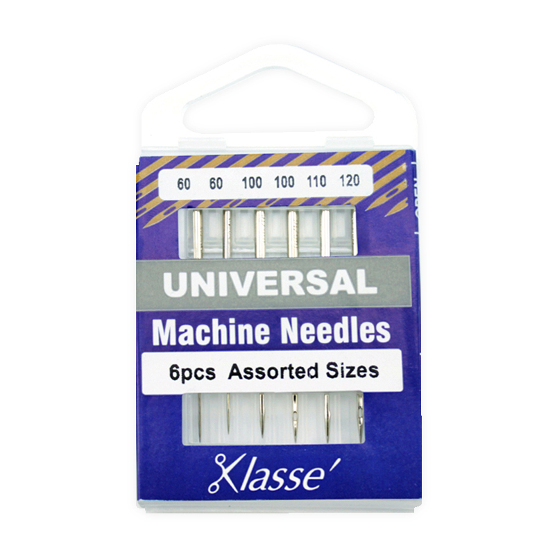Klasse Sewing Machine Needles, UNIVERSAL Assorted, Pack of 6 Needles