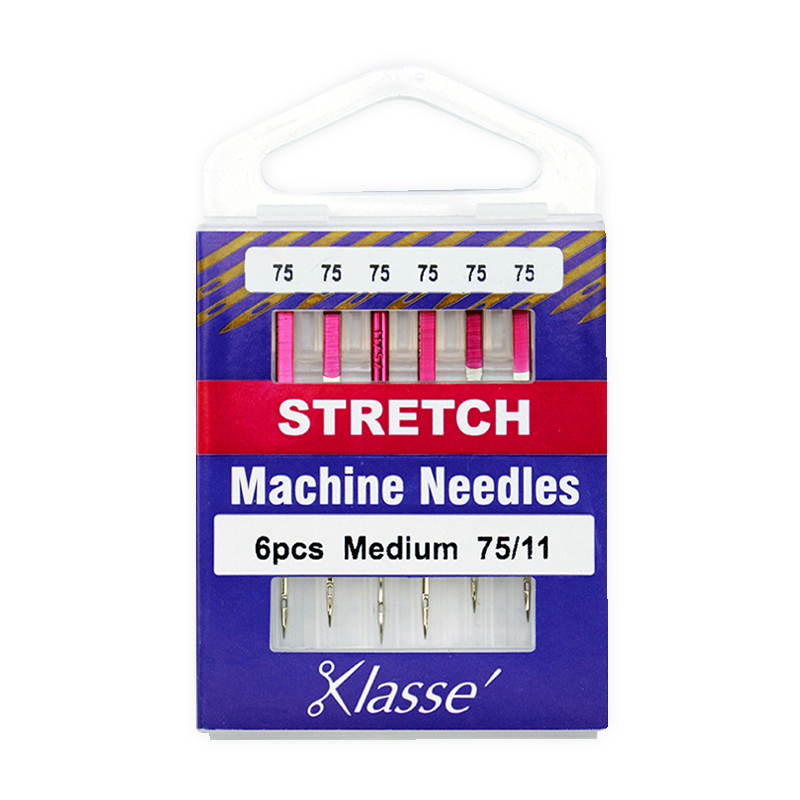 Klasse Sewing Machine Needles, STRETCH Size 75/11, Pack of 6 Needles