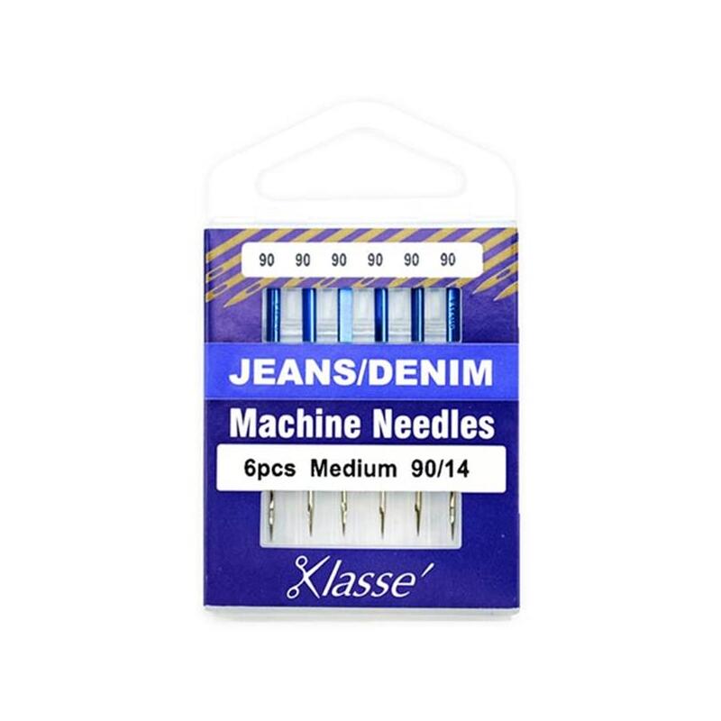 Klasse Sewing Machine Needles, JEANS / DENIM Size 90, Pack of 6 Needles
