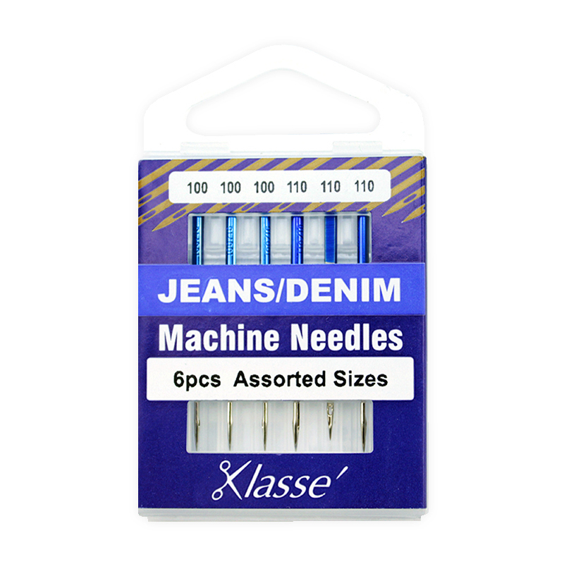 Klasse Sewing Machine Needles, JEANS / DENIM Assorted, Pack of 6 Needles