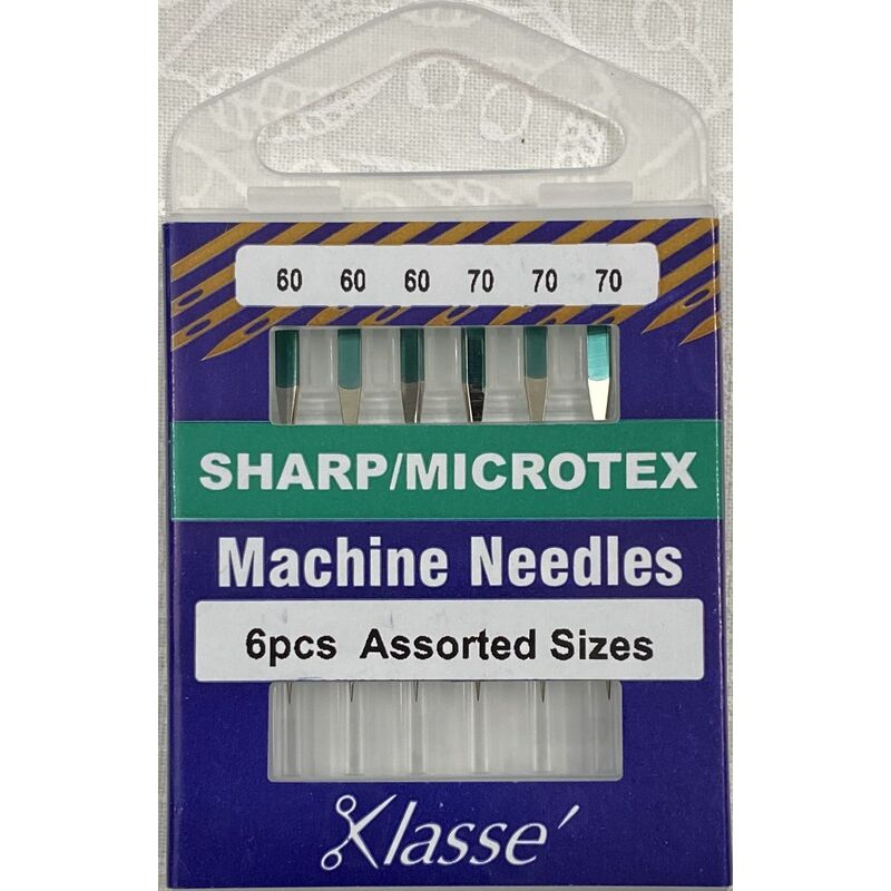Klasse Sewing Machine Needles, SHARP / MICROTEK Assorted Mix, Pack of 6 Needles