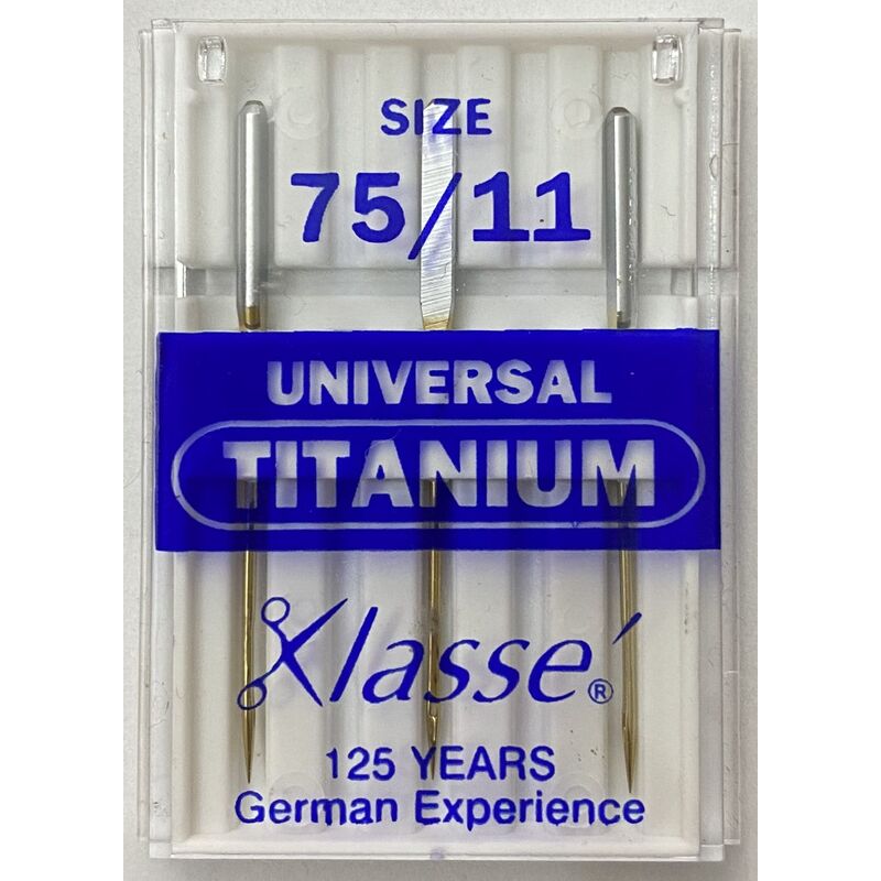 Klasse UNIVERSAL Size 75/11 Titanium Sewing Machine Needles, Pack of 3