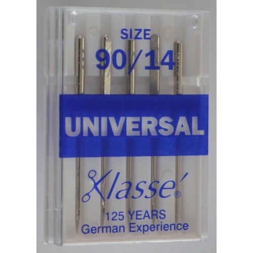 Klasse Sewing Machine Needles, UNIVERSAL Size 90 / 14, Pack of 5 Needles
