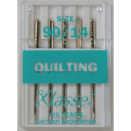 Klasse Sewing Machine Needles, QUILTING Size 90 / 14, Pack of 5 Needles