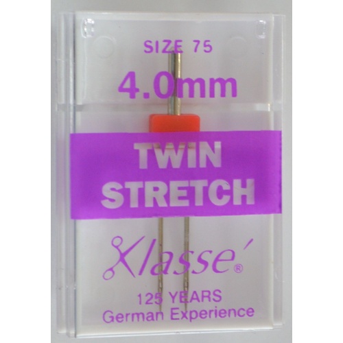 Klasse Sewing Machine Needles, TWIN STRETCH 4.0mm 75/11, Pack of 1 Needle