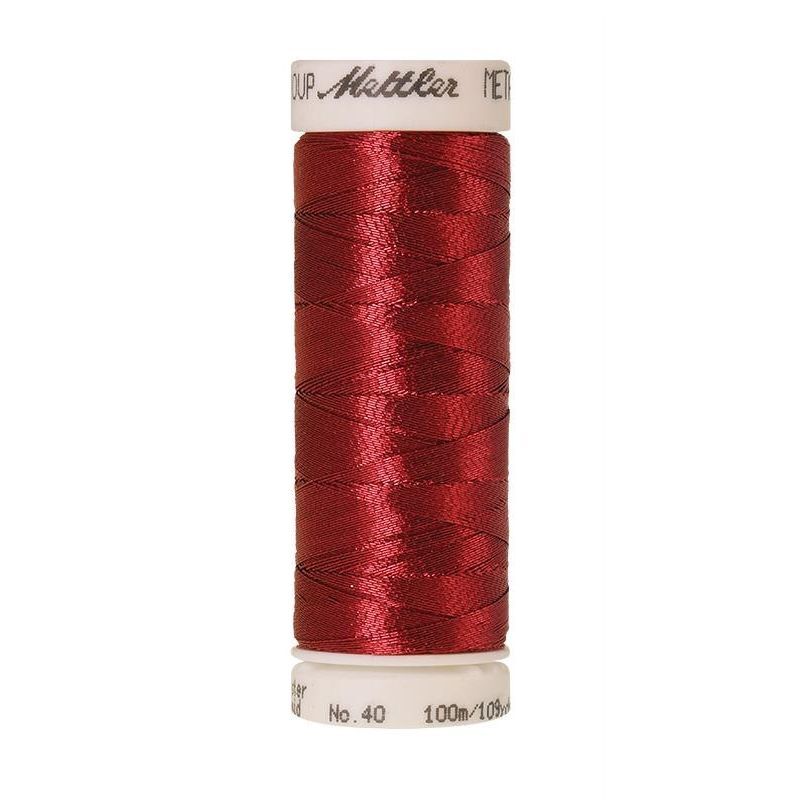 Mettler Metallic 40, #1723 BRIGHT RUBIN Embroidery Thread 100m