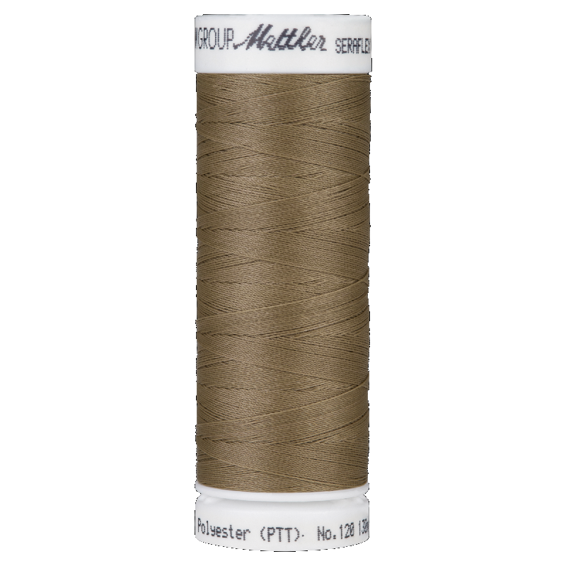 Mettler Seraflex 120, #0387 BROWN MUSHROOM 130m Elastic Sewing Thread