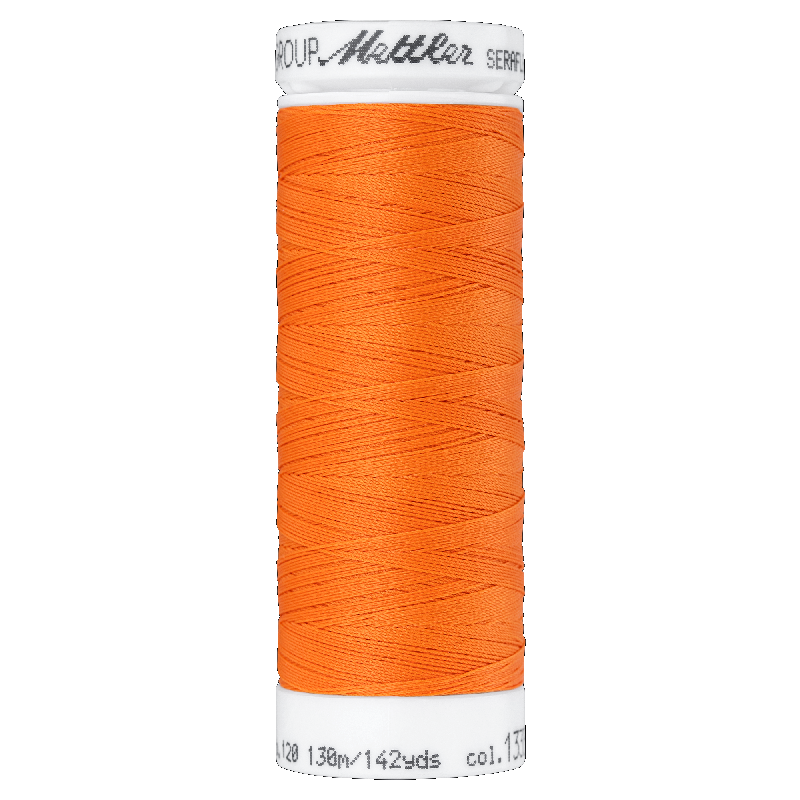 Mettler Seraflex 120, #1335 TANGERINE 130m Elastic Sewing Thread