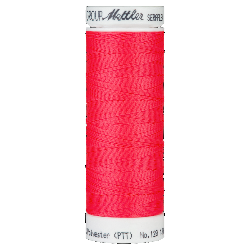 Mettler Seraflex 120, #8775 VIVID CORAL 130m Elastic Sewing Thread