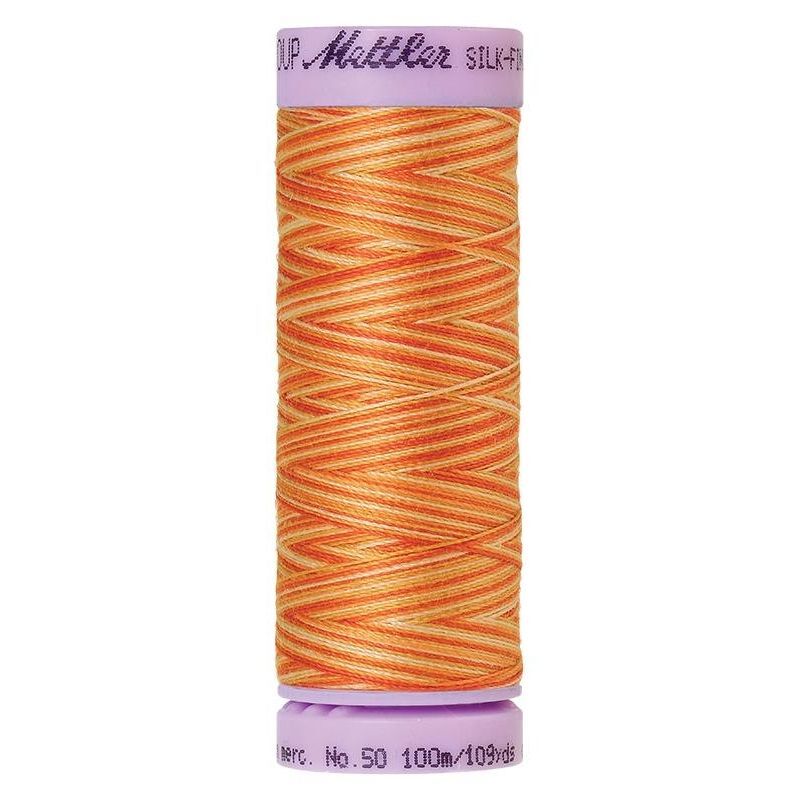 Mettler Silk-Finish Cotton Multi 50, #9834 RUST OMBRE 100m Cotton Thread