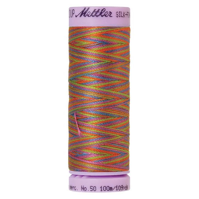 Mettler Silk-Finish Cotton Multi 50, #9842 PREPPY BRIGHTS 100m Cotton Thread