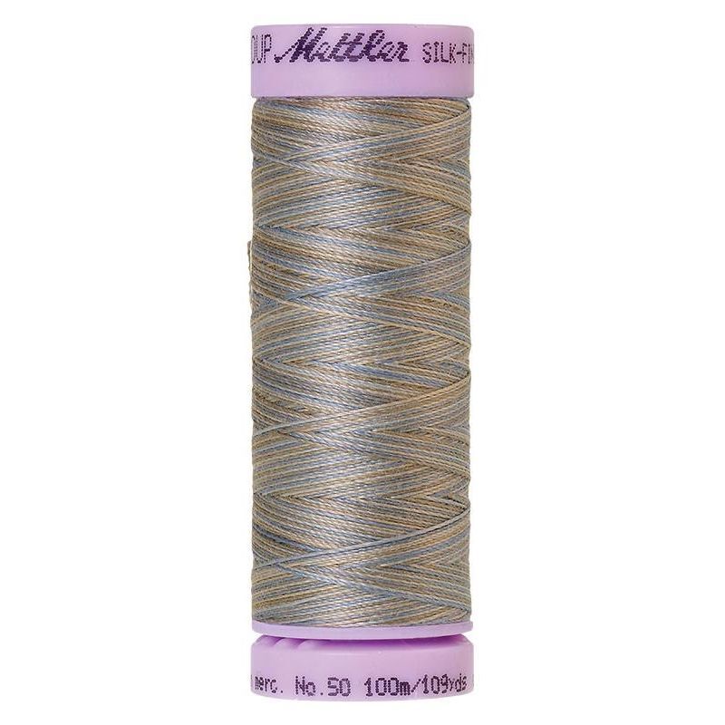 Mettler Silk-Finish Cotton Multi 50, #9843 SILVERY BLUES 100m Cotton Thread