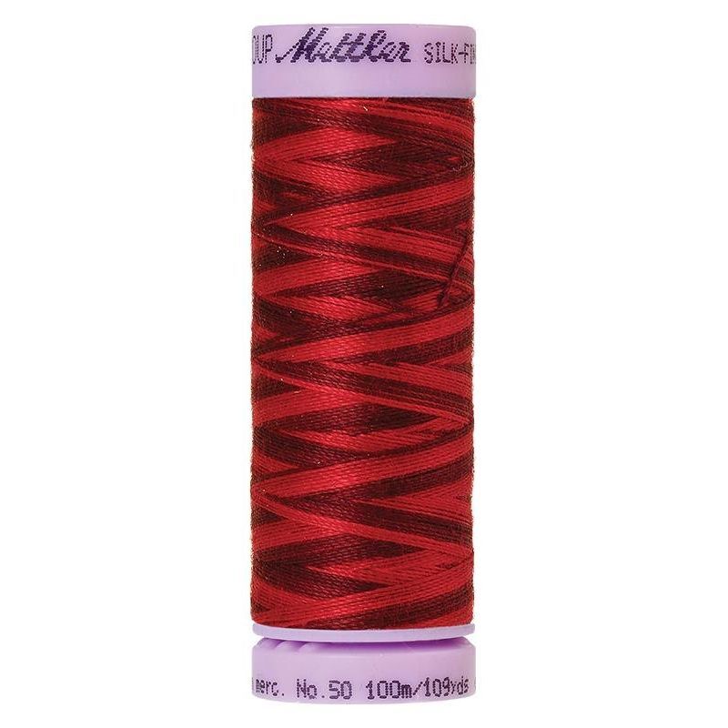 Mettler Silk-Finish Cotton Multi 50, #9845 MIDNIGHT GARNET 100m Cotton Thread