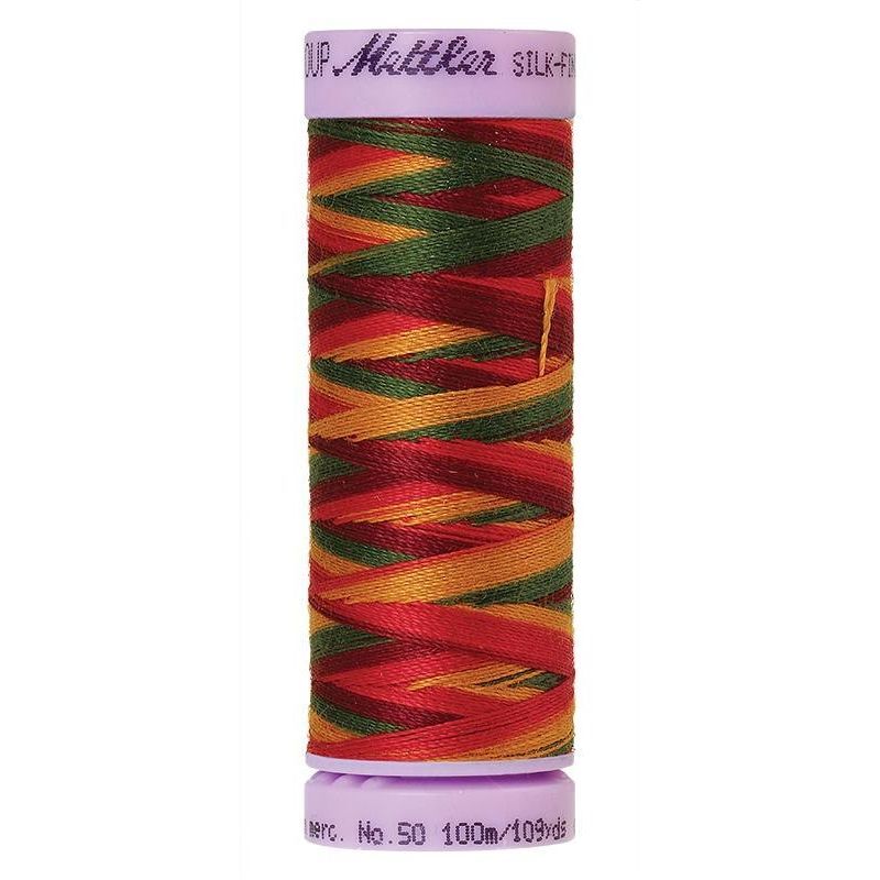 Mettler Silk-Finish Cotton Multi 50, #9851 POPPY GARDEN 100m Cotton Thread