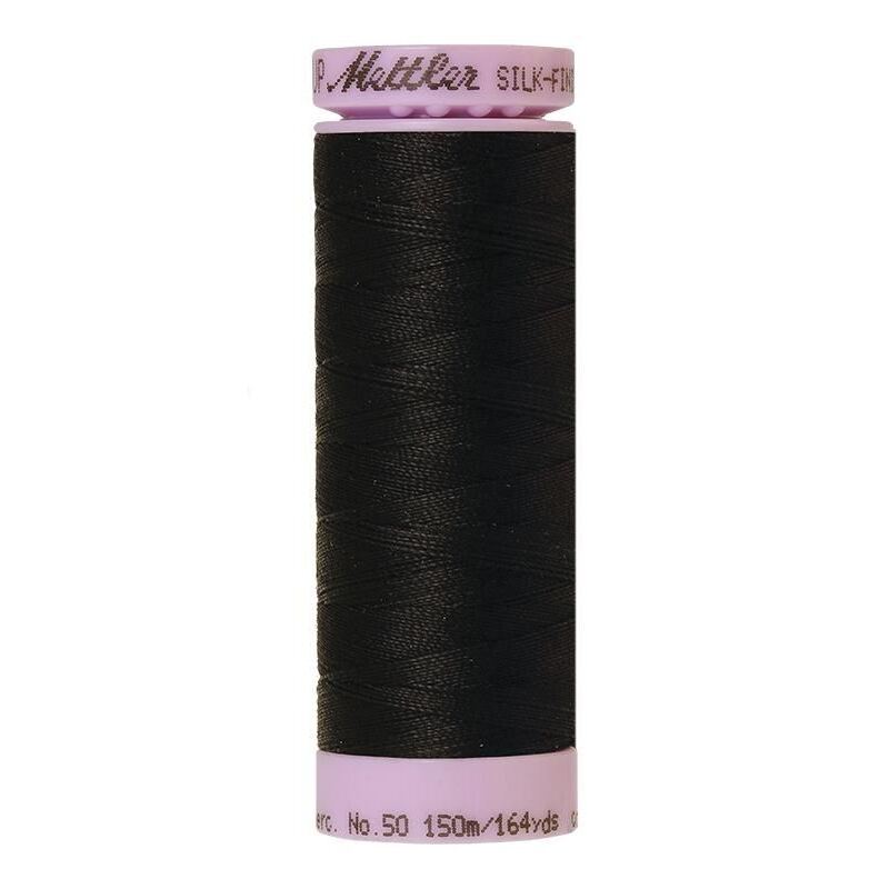 Mettler Silk-finish Cotton 50, #4000 BLACK 150m Thread (Old Colour #0003)