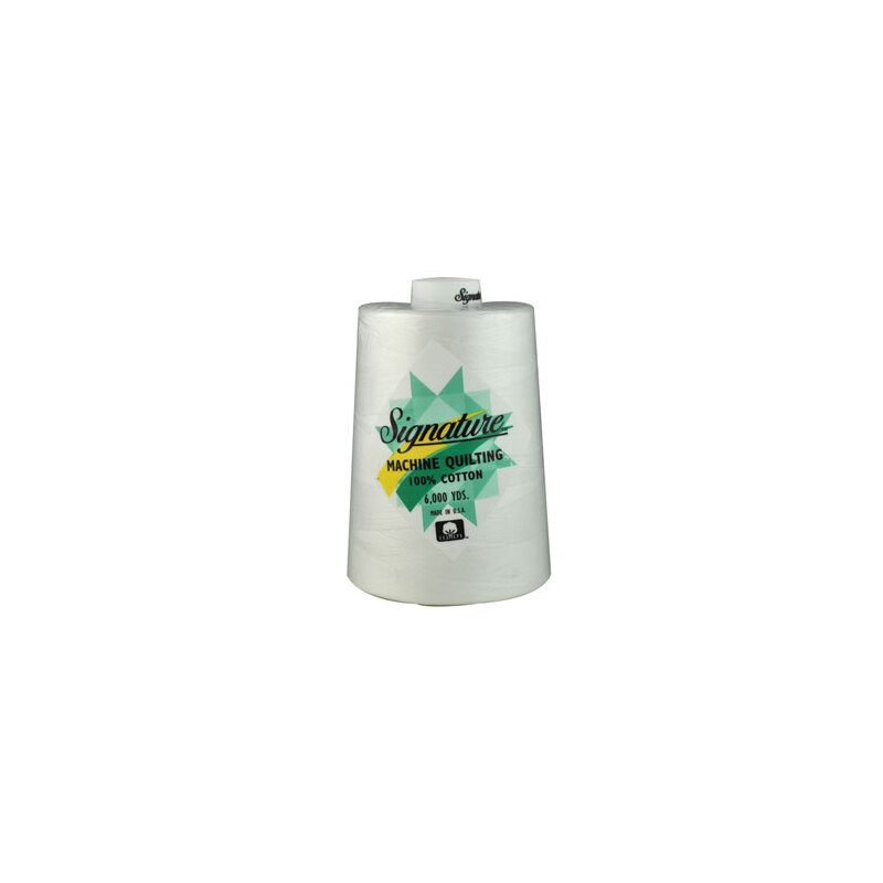 Signature 40, 001 White Cotton Machine Quilting Thread 6000yd (5487m)