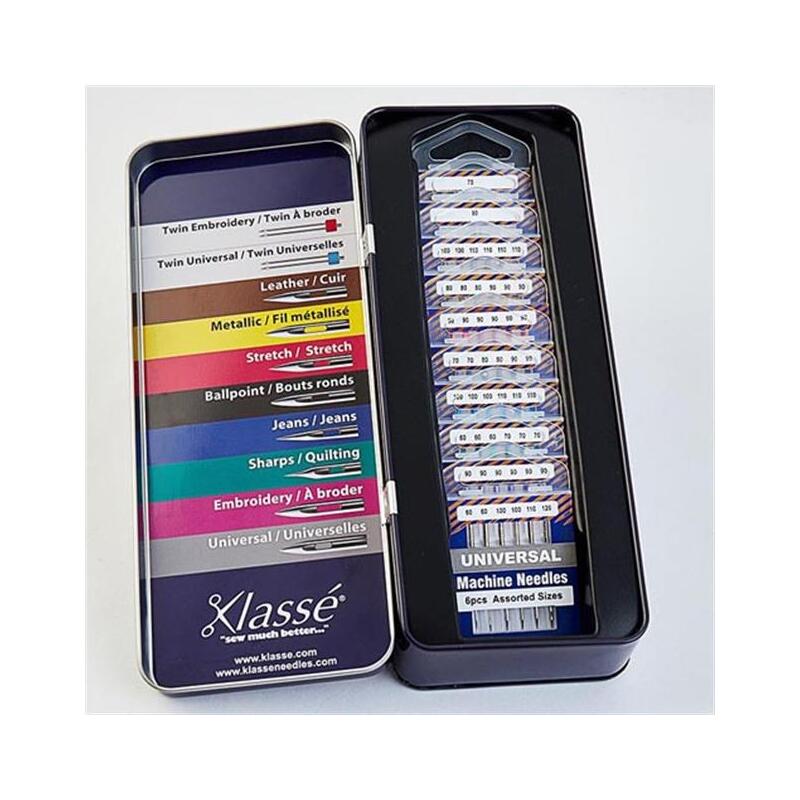Klasse 10 x Packs Needles, Storage Tin, Most Popular Machine Needles