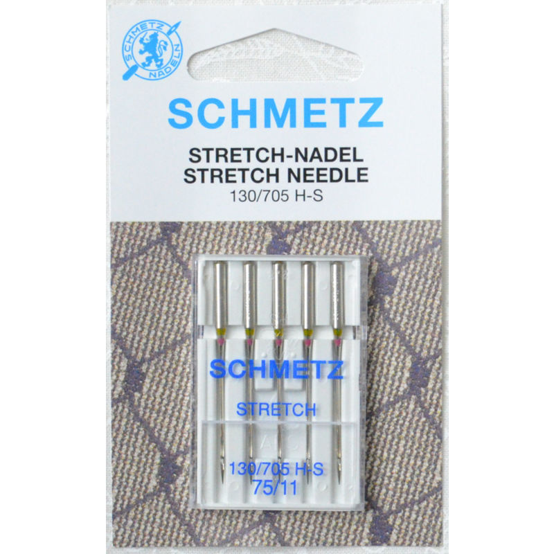 Schmetz Sewing Machine Needles, STRETCH Sizes 75/11, Pack of 5 Needles, 130/705H System