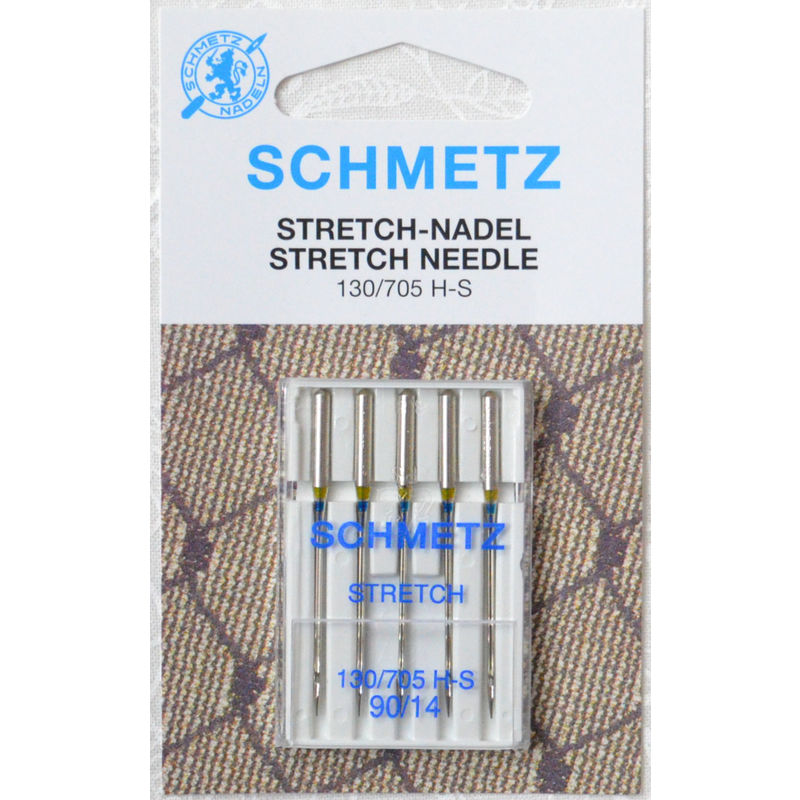 Schmetz Sewing Machine Needles, STRETCH Sizes 90 / 14, Pack of 5 Needles, 130/705H System