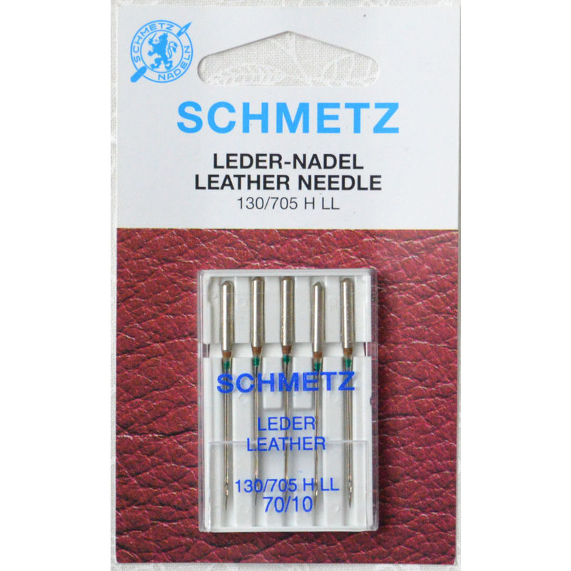 Schmetz Sewing Machine Needles, LEATHER Size 70 / 10, Pack of 5 Needles, 130/705H-J System