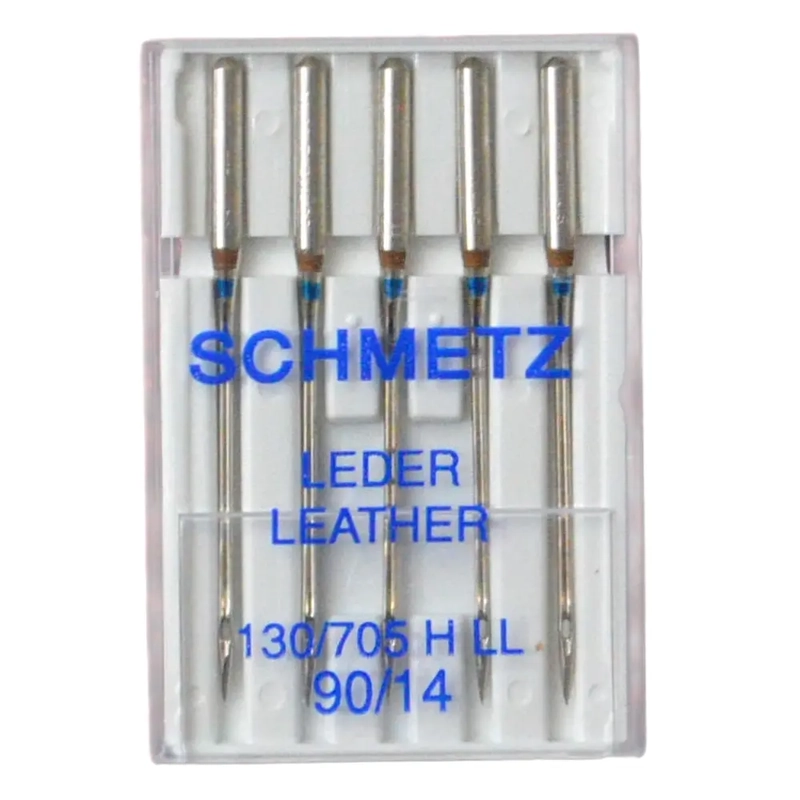 Schmetz Sewing Machine Needles, LEATHER Size 90 / 14, Pack of 5 Needles, 130/705H-J System