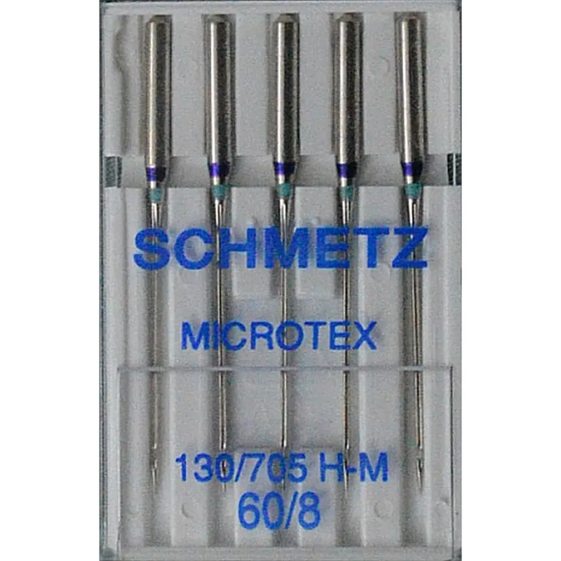 Schmetz Machine Needles, MICROTEX Size 60/8, Pack 5 Needles, 130/705H-J System