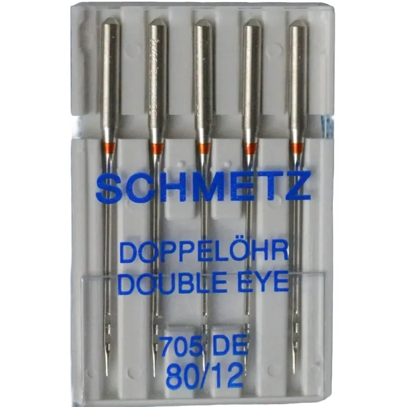Schmetz Machine Needle DOUBLE EYE 705 DE Size 80 (TP)