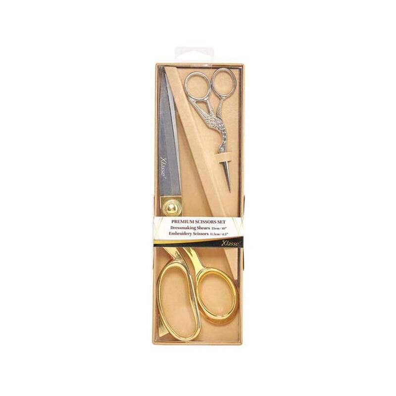 Klasse Premium 25cm (10") Dressmaking Shears & 11.5cm Embroidery Scissors