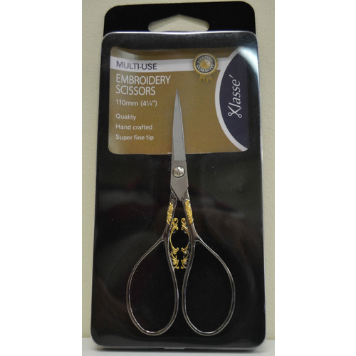 Klasse Multi Use Embroidery Scissors, 110mm, Hand Crafted, Super Fine Tip, #03