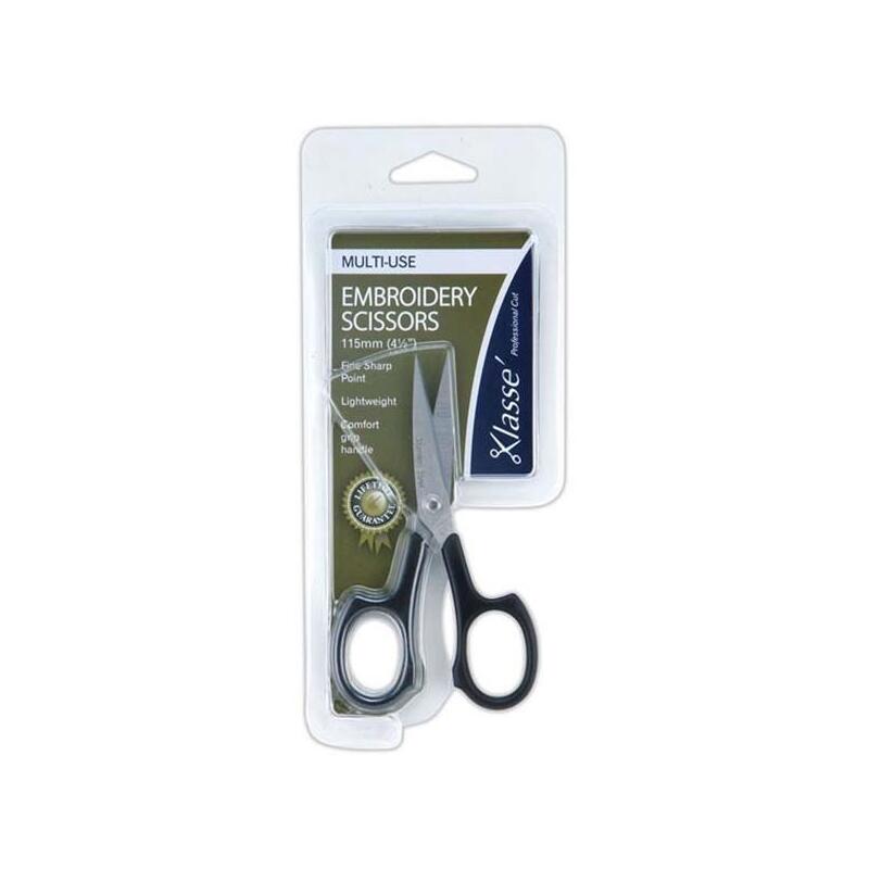 Klasse Multi-Use Embroidery Scissors, 115mm, 4 1/2", Fine Sharp Point, Lightweight