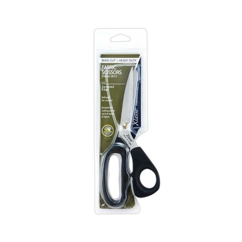 Klasse Maxicut Heavy Duty Fabric Scissors, 210mm 8 1/4", Serated Edge, Soft Grip