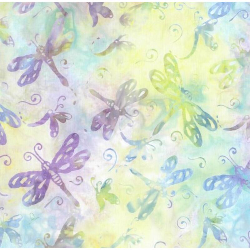BA108-1482 Dragonfly Deluxe Batik Quilt Backing Fabric 275cm Wide Per Metre