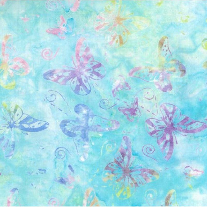 44cm REMNANT BA108-1486 Butterfly Deluxe Batik Quilt Backing Fabric 275cm Wide
