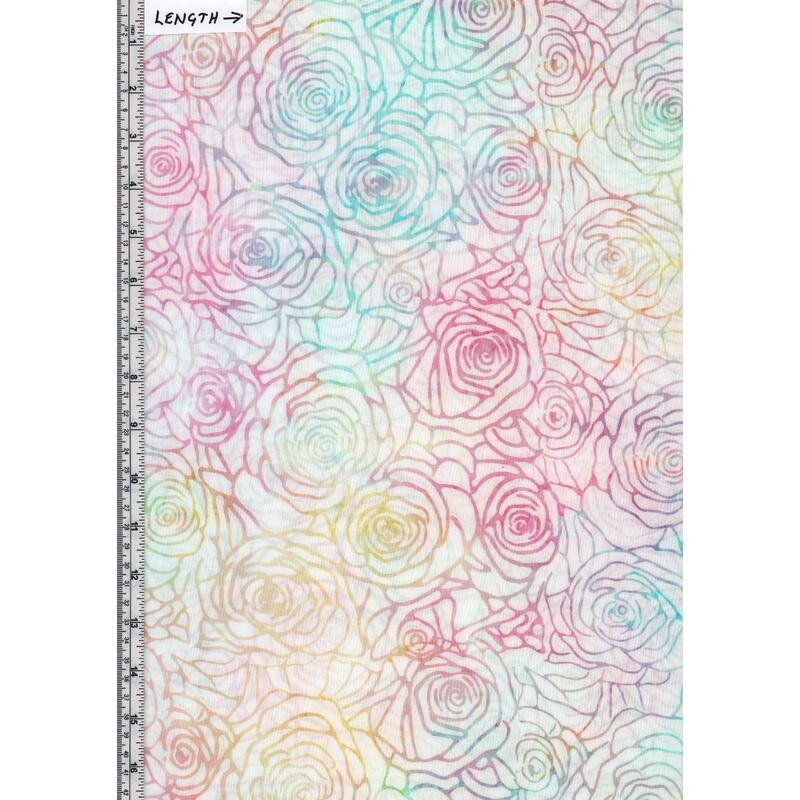 Batik Australia BA108-602 Floral Pastel, Deluxe Quiltbacking 275cm Wide Per Metre