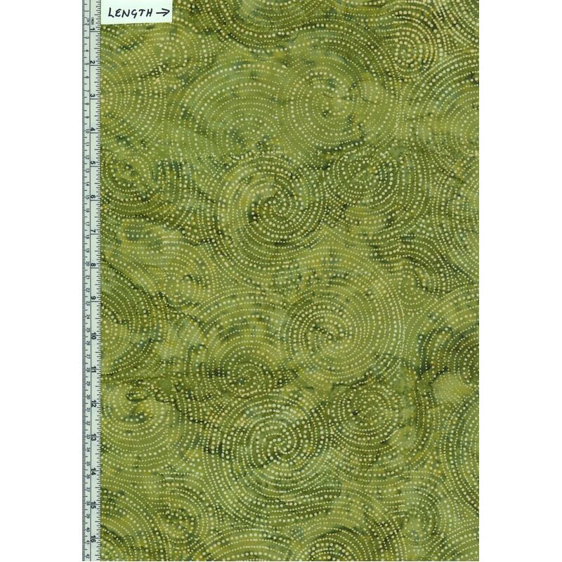 BA108-736 Swirls Green, Deluxe Batik Quilt Backing Fabric 275cm Wide Per Metre