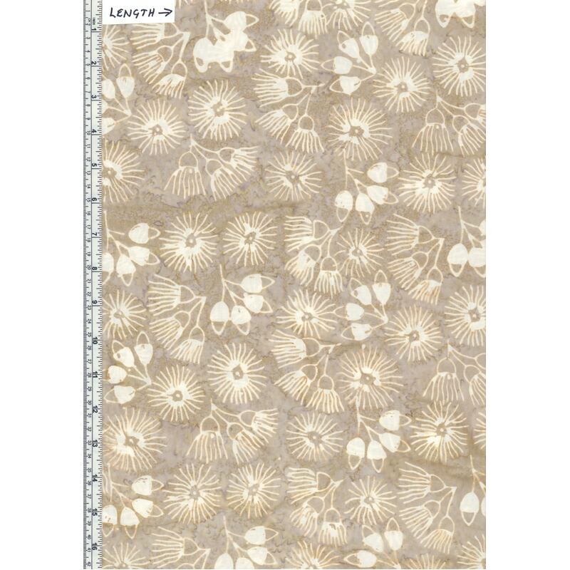 BA108-785 Gum Nuts, Deluxe Batik Quilt Backing Fabric 275cm Wide Per Metre