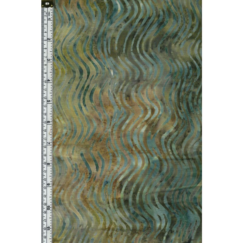 Batik Australia Fabric BA45-112 Waves Khaki, 110cm Wide Per 50cm