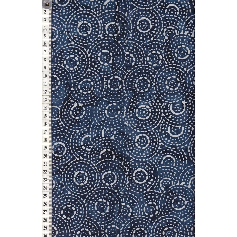 BLUE by Batik Australia #1156, Batik Cotton Fabric 110cm Wide