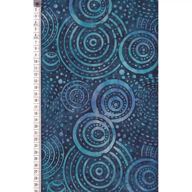 BLUE by Batik Australia #1158, Batik Cotton Fabric 110cm Wide