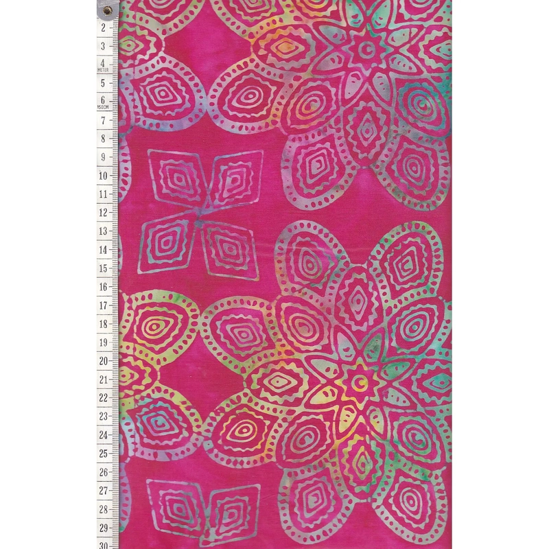 BRIGHT MANDALA #1234 by Batik Australia 110cm Wide Cotton Fabric