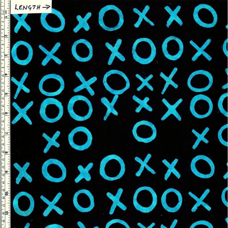 Batik Australia BA1282 Noughts & Crosses Blue/Black 110cm Wide Cotton Fabric
