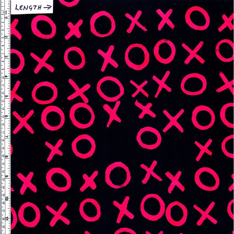 Batik Australia BA1285 Noughts & Crosses Fuchsia/Black 110cm Wide Cotton Fabric