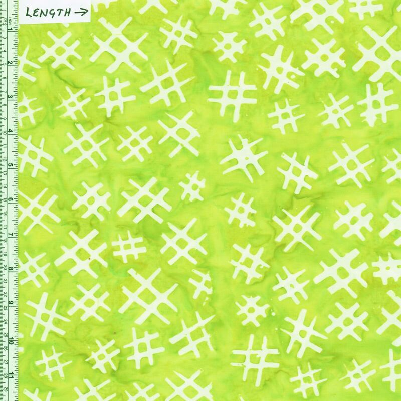 Batik Australia BA1288 Hashes White/Lime 110cm Wide Cotton Fabric