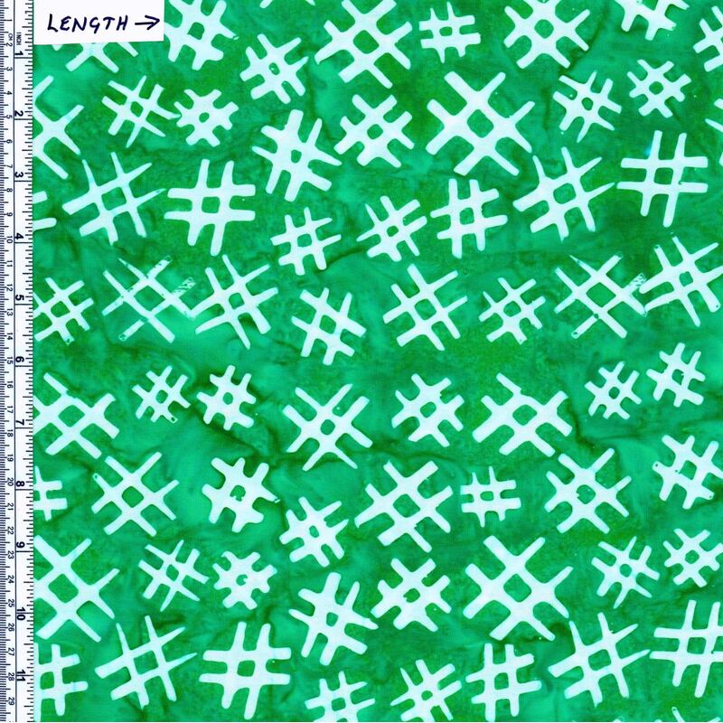 Batik Australia BA1293 Hashes White/Green 110cm Wide Cotton Fabric