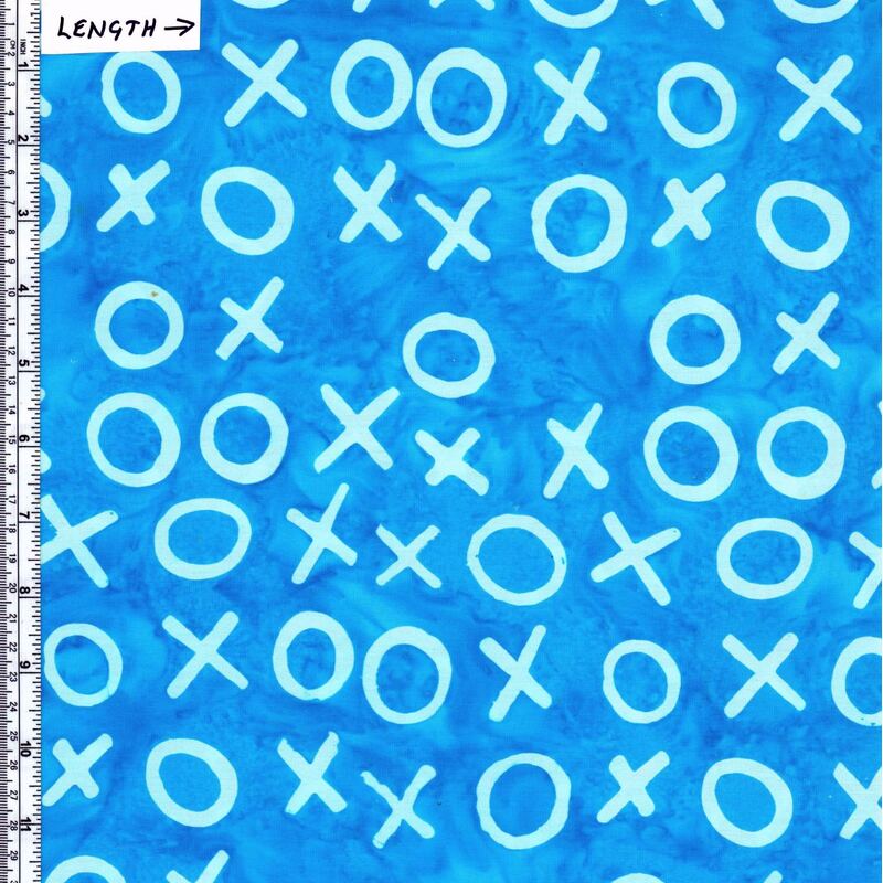 Batik Australia BA1294 Noughts & Crosses White/Blue 110cm Wide Cotton Fabric
