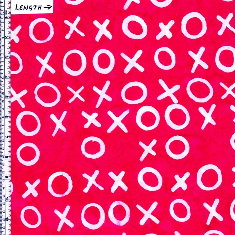 Batik Australia BA1297 Noughts & Crosses White/Fuchsia 110cm Wide Cotton Fabric