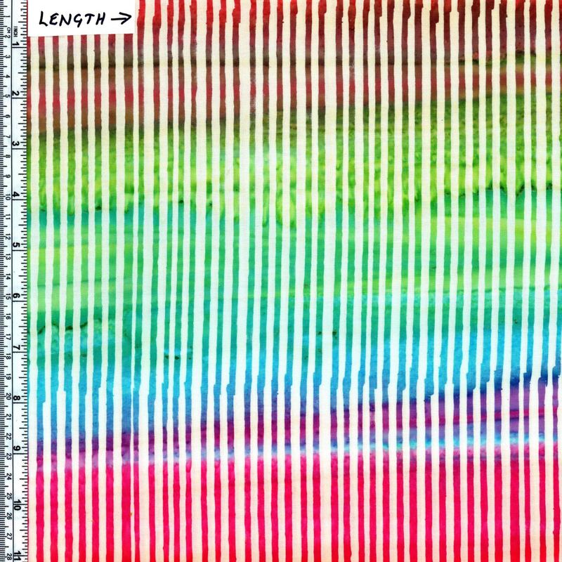 Batik Australia BA1300 Stripes Multi/White 110cm Wide Cotton Fabric
