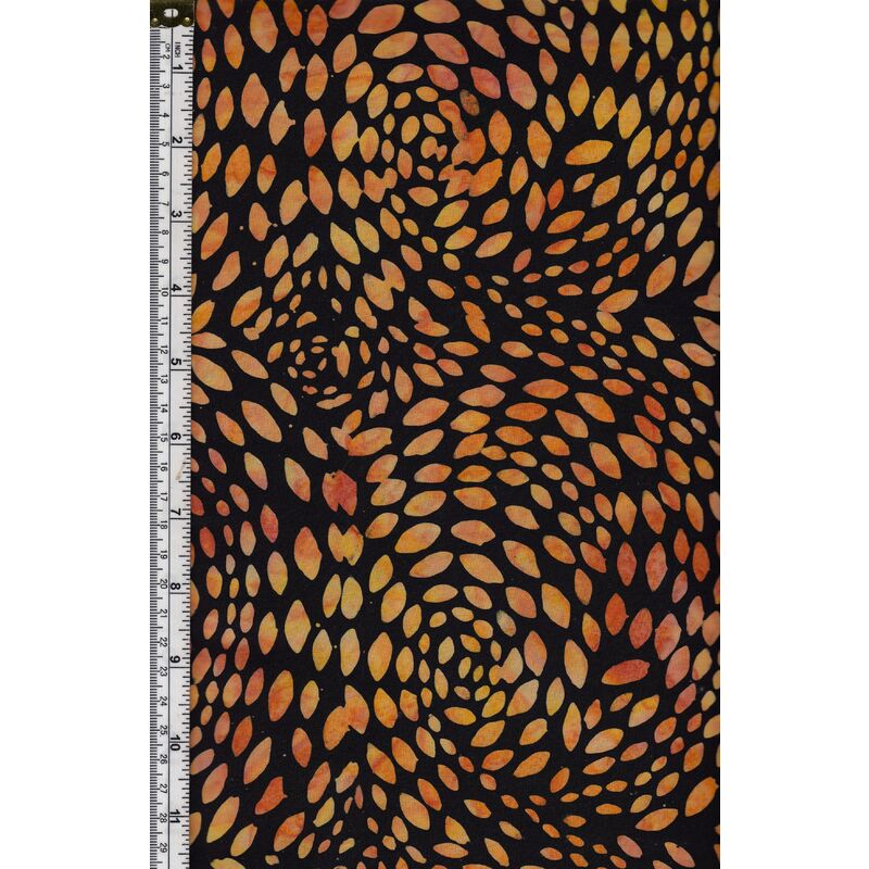 Batik Australia Fabric BA45-276 Black Orange, 110cm Wide Per 50cm (1/2 Metre)